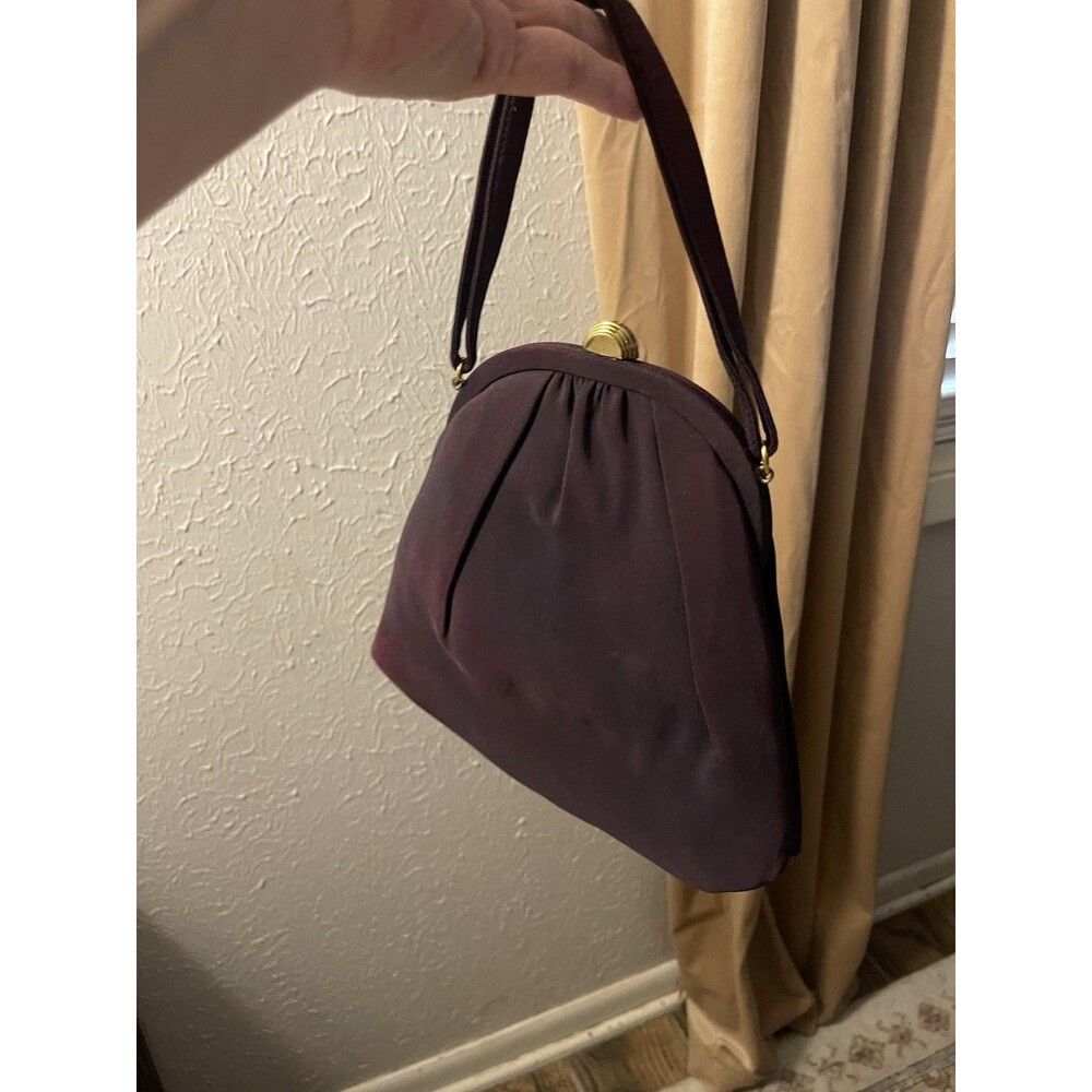 Vintage 1950's Morris Moskowitz Deep Purple Satin Evening Bag w/coin purse